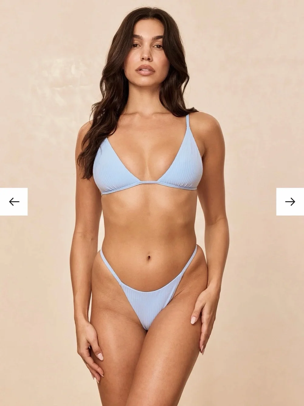 Monday Swimwear Light Blue Ribbed Triangle Bikini Top